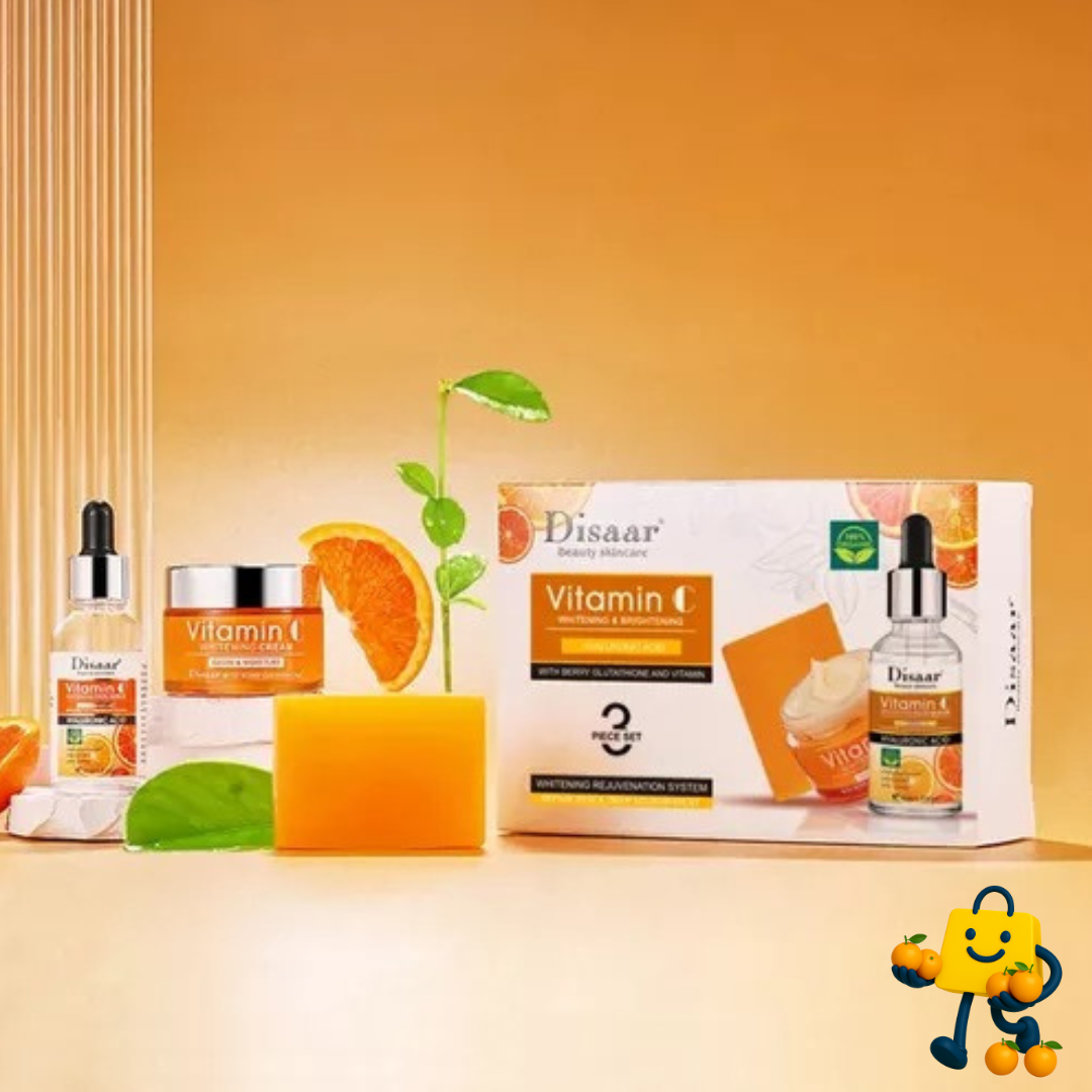 C-Vital™ –🍊 Set Facial de 3 Piezas con Vitamina C: Ilumina, Hidrata y Protege