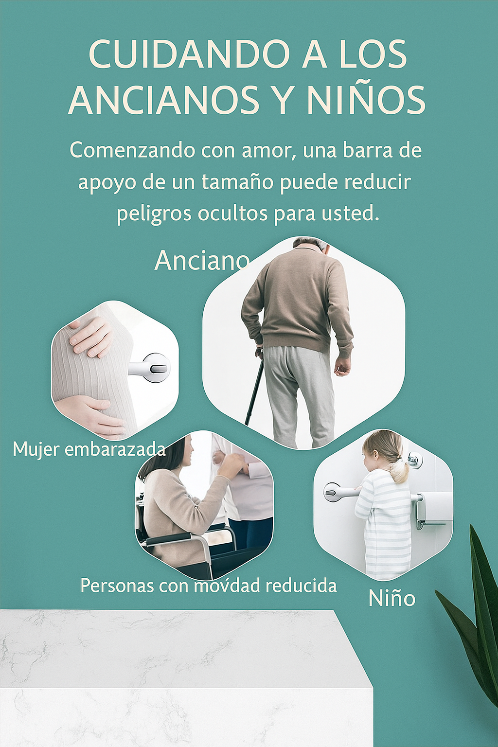 GripSafe – Manilla de Seguridad con Ventosas para Baño