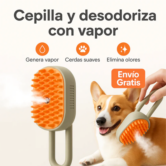SteamPet Pro – Cepillo a Vapor 3 en 1 para Mascotas
