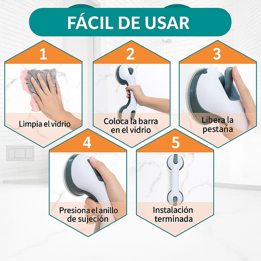 GripSafe – Manilla de Seguridad con Ventosas para Baño