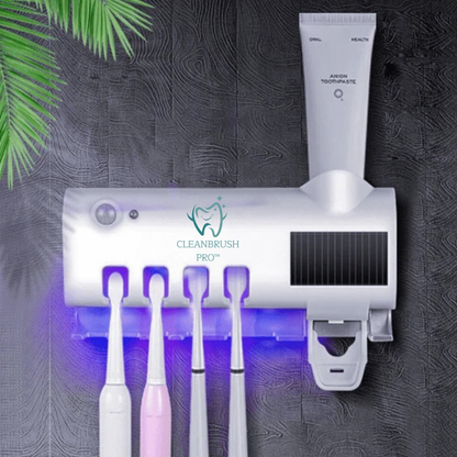CleanBrush Pro™ - Soporte UV para Cepillos + Dispensador Automático