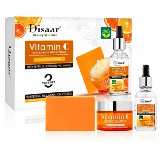 C-Vital™ –🍊 Set Facial de 3 Piezas con Vitamina C: Ilumina, Hidrata y Protege