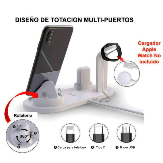 NUEVA ESTACIÓN DE CARGA PARA CELULAR, RELOJ Y AUDIFNOS